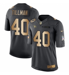 Men's Nike Arizona Cardinals #40 Pat Tillman Limited Black/Gold Salute to Service NFL Jersey
