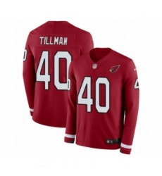 Men's Nike Arizona Cardinals #40 Pat Tillman Limited Red Therma Long Sleeve NFL Jersey