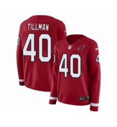 Women's Nike Arizona Cardinals #40 Pat Tillman Limited Red Therma Long Sleeve NFL Jersey