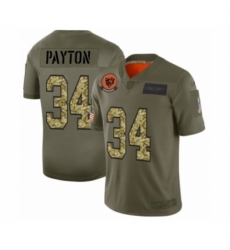 Men's Chicago Bears #34 Walter Payton 2019 Olive Camo Salute to Service Limited Jersey