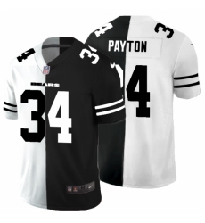 Men's Chicago Bears #34 Walter Payton Black White Limited Split Fashion Football Jersey