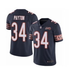 Men's Chicago Bears #34 Walter Payton Navy Blue Team Color 100th Season Limited Football Jersey