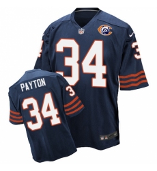 Men's Nike Chicago Bears #34 Walter Payton Elite Navy Blue Throwback NFL Jersey
