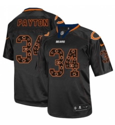 Men's Nike Chicago Bears #34 Walter Payton Elite New Lights Out Black NFL Jersey