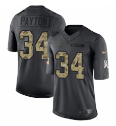 Men's Nike Chicago Bears #34 Walter Payton Limited Black 2016 Salute to Service NFL Jersey