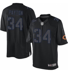 Men's Nike Chicago Bears #34 Walter Payton Limited Black Impact NFL Jersey
