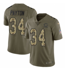 Men's Nike Chicago Bears #34 Walter Payton Limited Olive/Camo Salute to Service NFL Jersey