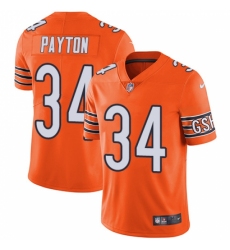 Men's Nike Chicago Bears #34 Walter Payton Limited Orange Rush Vapor Untouchable NFL Jersey