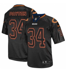 Nike Chicago Bears #34 Walter Payton Lights Out Black Elite NFL Jersey