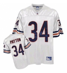 Reebok Chicago Bears #34 Walter Payton White Replica Throwback NFL Jersey
