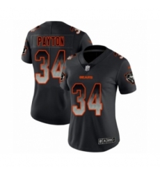 Women's Chicago Bears #34 Walter Payton Limited Black Smoke Fashion Football Jersey