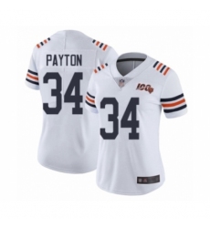 Women's Chicago Bears #34 Walter Payton White 100th Season Limited Football Jersey