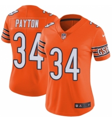 Women's Nike Chicago Bears #34 Walter Payton Limited Orange Rush Vapor Untouchable NFL Jersey