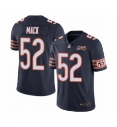 Men's Chicago Bears #52 Khalil Mack Navy Blue Team Color 100th Season Limited Football Jersey