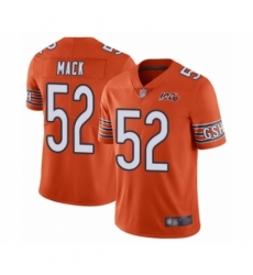 Men's Chicago Bears #52 Khalil Mack Orange Alternate 100th Season Limited Football Jersey