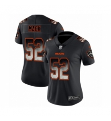 Women's Chicago Bears #52 Khalil Mack Limited Black Smoke Fashion Football Jersey