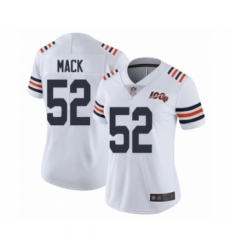 Women's Chicago Bears #52 Khalil Mack White 100th Season Limited Football Jersey