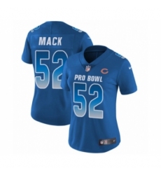 Women's Nike Chicago Bears #52 Khalil Mack Limited Royal Blue NFC 2019 Pro Bowl NFL Jersey