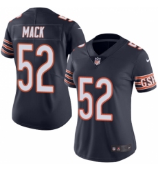 Women's Nike Chicago Bears #52 Khalil Mack Navy Blue Team Color Vapor Untouchable Limited Player NFL Jersey