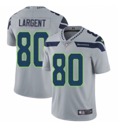 Men's Nike Seattle Seahawks #80 Steve Largent Grey Alternate Vapor Untouchable Limited Player NFL Jersey