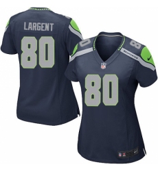 Women's Nike Seattle Seahawks #80 Steve Largent Game Steel Blue Team Color NFL Jersey