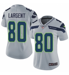 Women's Nike Seattle Seahawks #80 Steve Largent Grey Alternate Vapor Untouchable Limited Player NFL Jersey