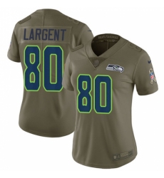 Women's Nike Seattle Seahawks #80 Steve Largent Limited Olive 2017 Salute to Service NFL Jersey