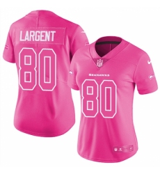 Women's Nike Seattle Seahawks #80 Steve Largent Limited Pink Rush Fashion NFL Jersey