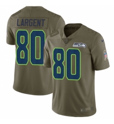 Youth Nike Seattle Seahawks #80 Steve Largent Limited Olive 2017 Salute to Service NFL Jersey
