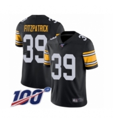 Men's Pittsburgh Steelers #39 Minkah Fitzpatrick Black Alternate Vapor Untouchable Limited Player 100th Season Football Jersey
