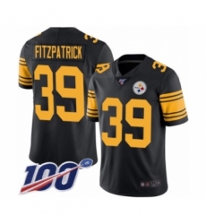 Men's Pittsburgh Steelers #39 Minkah Fitzpatrick Limited Black Rush Vapor Untouchable 100th Season Football Jersey