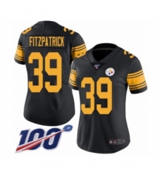 Women's Pittsburgh Steelers #39 Minkah Fitzpatrick Limited Black Rush Vapor Untouchable 100th Season Football Jersey