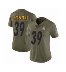 Women's Pittsburgh Steelers #39 Minkah Fitzpatrick Limited Olive 2017 Salute to Service Football Jersey