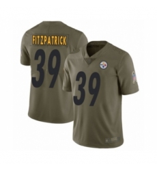 Youth Pittsburgh Steelers #39 Minkah Fitzpatrick Limited Olive 2017 Salute to Service Football Jersey