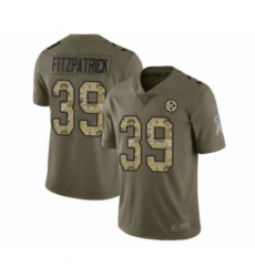 Youth Pittsburgh Steelers #39 Minkah Fitzpatrick Limited Olive Camo 2017 Salute to Service Football Jersey