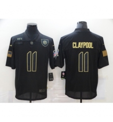 Men's Pittsburgh Steelers #11 Chase Claypool Black Nike 2020 Salute To Service Limited Jersey