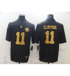 Men's Pittsburgh Steelers #11 Chase Claypool Black Nike Leopard Print Limited Jersey