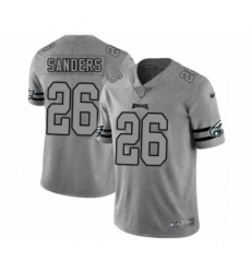 Men's Philadelphia Eagles #26 Miles Sanders Limited Gray Team Logo Gridiron Football Jersey