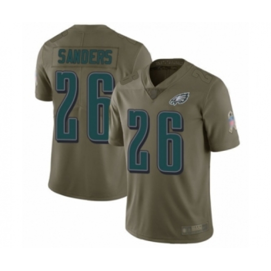 Men's Philadelphia Eagles #26 Miles Sanders Limited Olive 2017 Salute to Service Football Jersey Men's Philadelphia Eagles #26 Miles Sanders Limited Olive 2017 Salute to Service Football Jersey