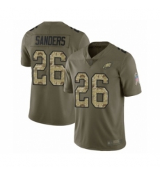 Men's Philadelphia Eagles #26 Miles Sanders Limited Olive Camo 2017 Salute to Service Football Jersey