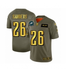 Men's Philadelphia Eagles #26 Miles Sanders Olive Gold 2019 Salute to Service Limited Player Football Jersey