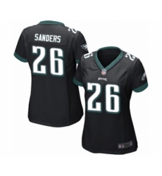 Women's Philadelphia Eagles #26 Miles Sanders Game Black Alternate Football Jersey