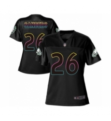 Women's Philadelphia Eagles #26 Miles Sanders Game Black Fashion Football Jersey