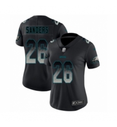 Women's Philadelphia Eagles #26 Miles Sanders Limited Black Smoke Fashion Football Jersey