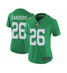 Women's Philadelphia Eagles #26 Miles Sanders Limited Green Rush Vapor Untouchable Football Jersey