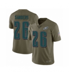 Youth Philadelphia Eagles #26 Miles Sanders Limited Olive 2017 Salute to Service Football Jersey