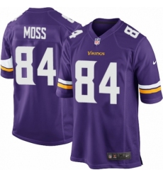 Men's Nike Minnesota Vikings #84 Randy Moss Game Purple Team Color NFL Jersey