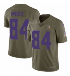 Men's Nike Minnesota Vikings #84 Randy Moss Limited Olive 2017 Salute to Service NFL Jersey