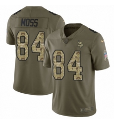 Men's Nike Minnesota Vikings #84 Randy Moss Limited Olive/Camo 2017 Salute to Service NFL Jersey
