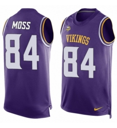 Men's Nike Minnesota Vikings #84 Randy Moss Limited Purple Player Name & Number Tank Top NFL Jersey